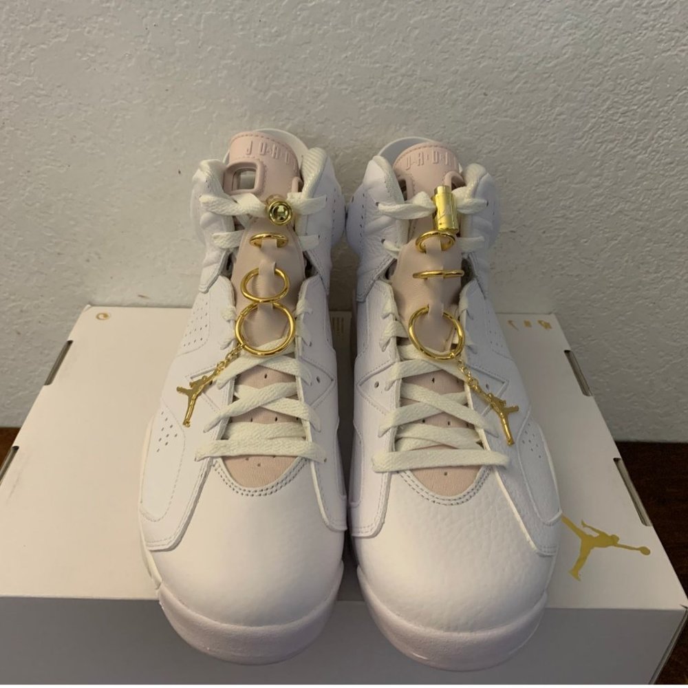 Nike Wmns Air Jordan 6 Retro 'Gold Hoops' DH9696-100 Women's Size 11 - Picture 3 of 7